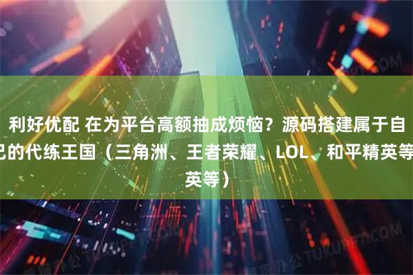 利好优配 在为平台高额抽成烦恼？源码搭建属于自己的代练王国（三角洲、王者荣耀、LOL、和平精英等）